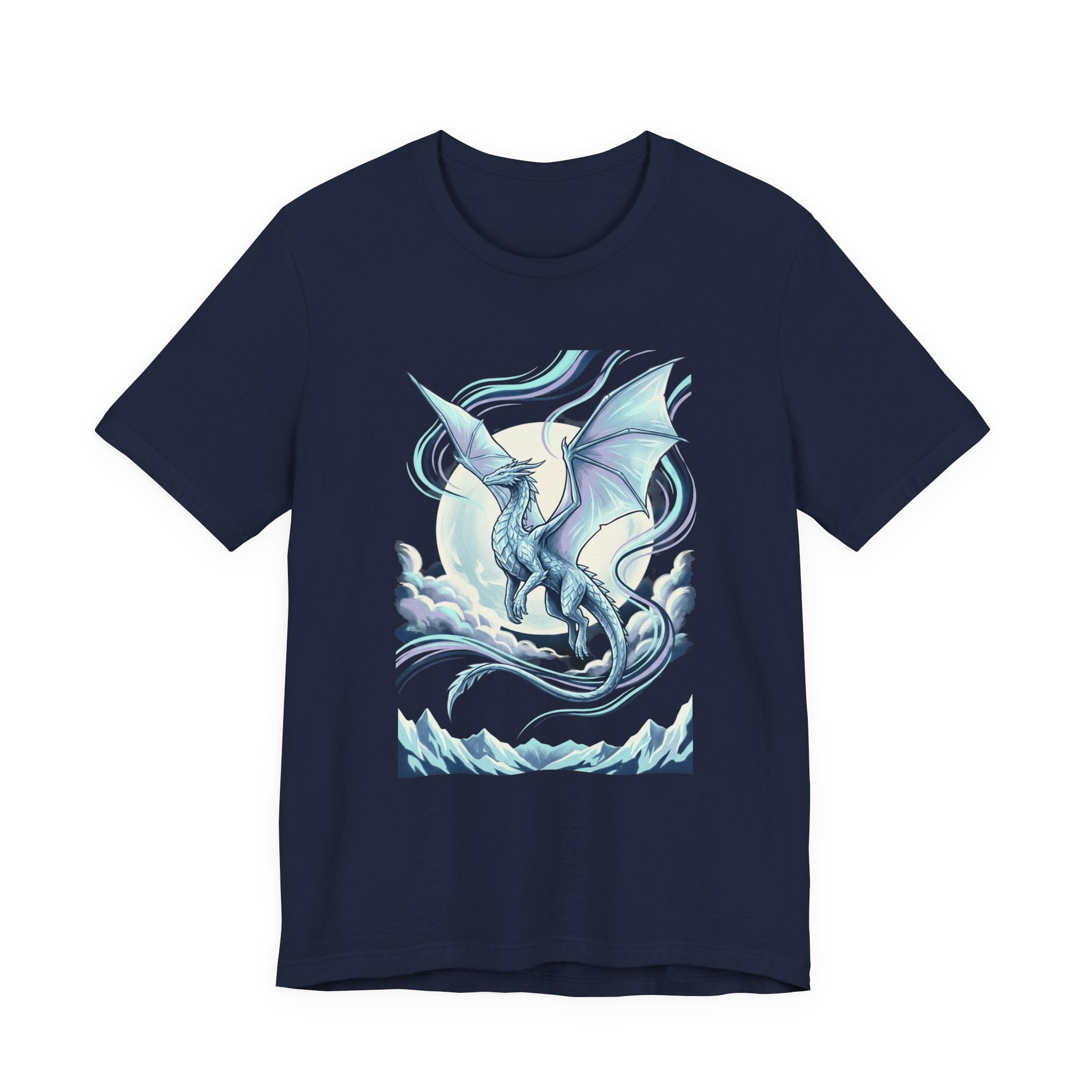 Ice Dragon Illustration T-Shirt | Fantasy Dragon Art, Mythical Creature Tee