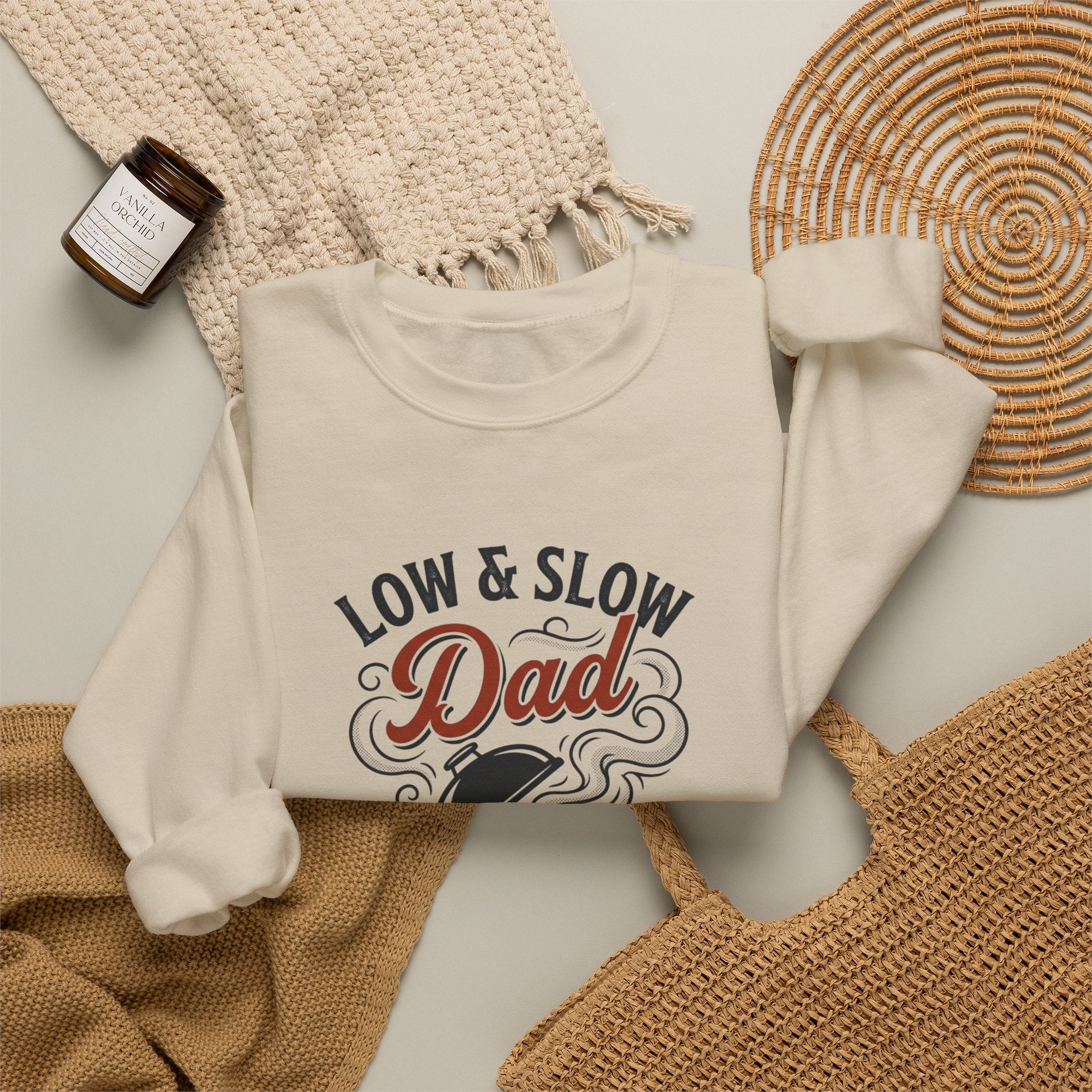 Low & Slow Dad Crewneck Sweatshirt | Backyard Pitmaster, Father's Day BBQ