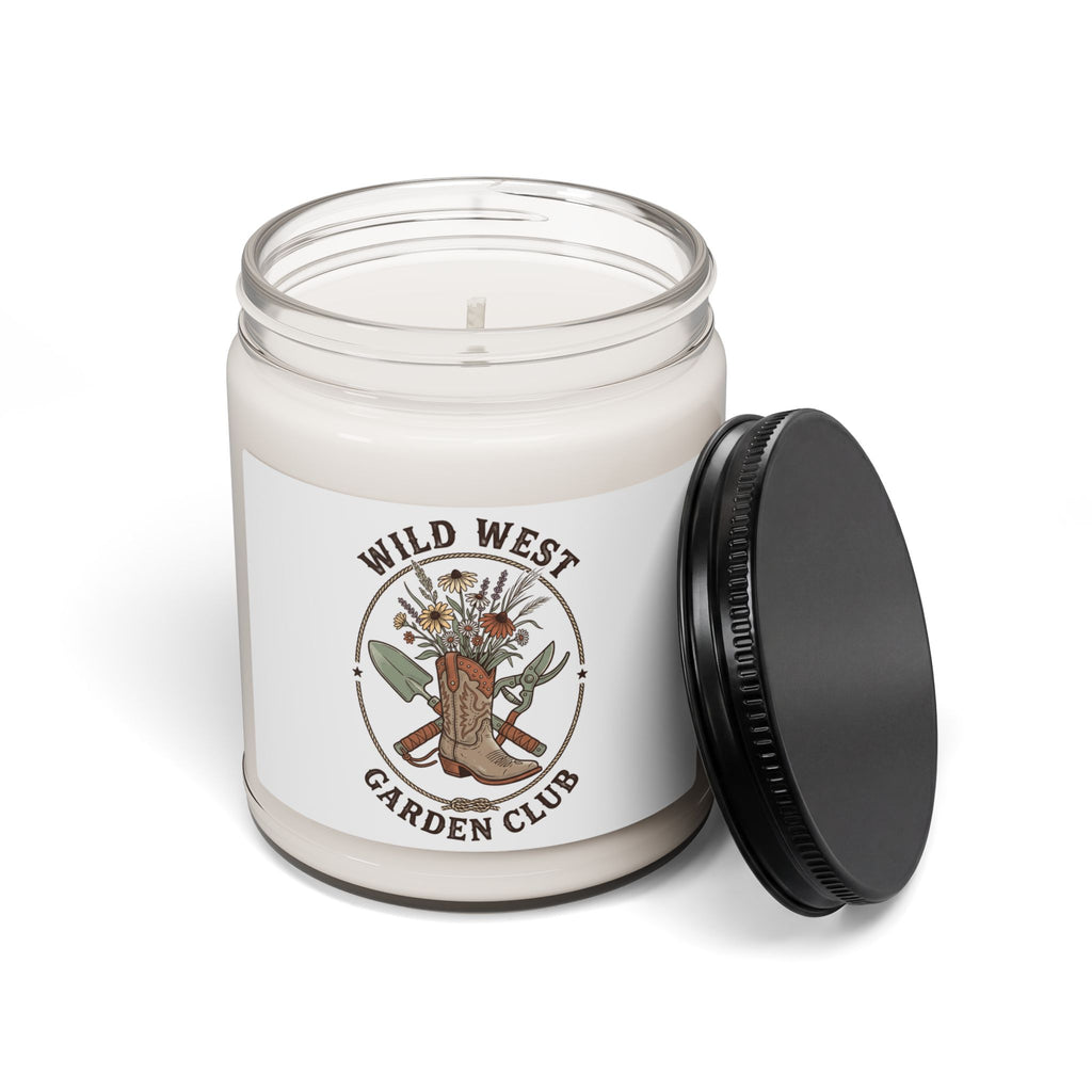 Wild West Garden Club Candle, Cowgirl Western Boots Floral Soy Candle