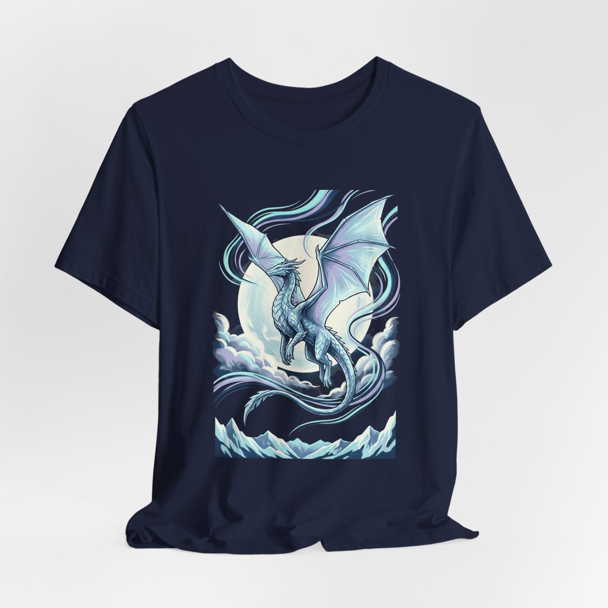 Ice Dragon Illustration T-Shirt | Fantasy Dragon Art, Mythical Creature Tee
