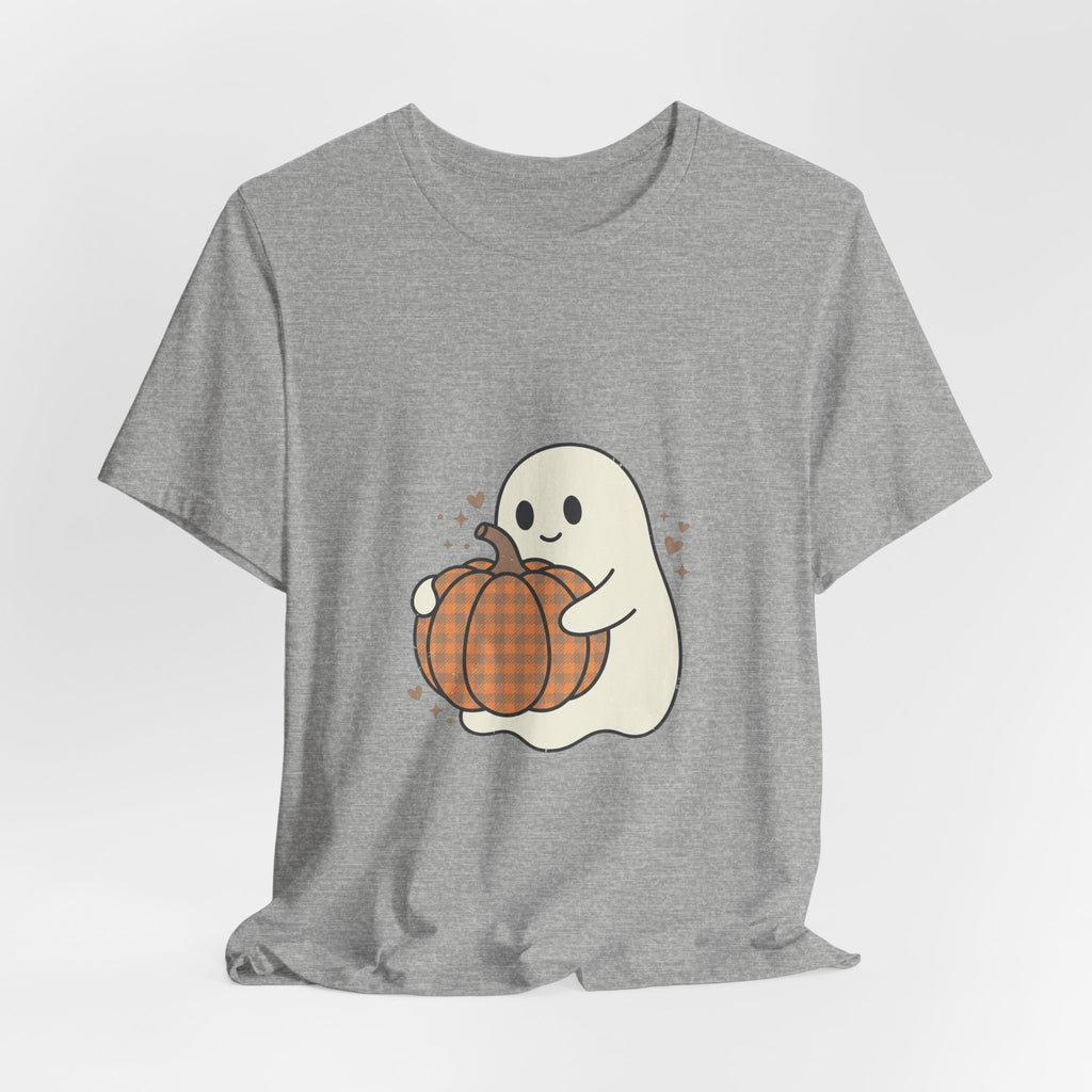 Cute Ghost Holding Pumpkin Tee | Pumpkin Halloween Fall Aesthetic