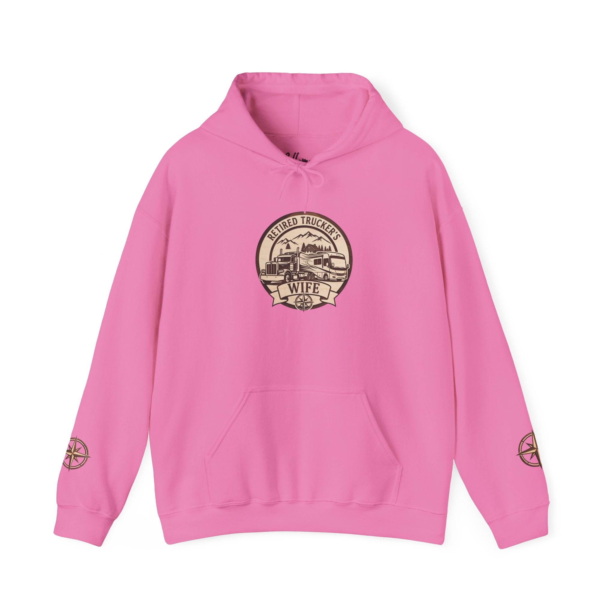Retired Truckers Wife Hoodie — Vintage 'Retro Trailer Life' Pullover