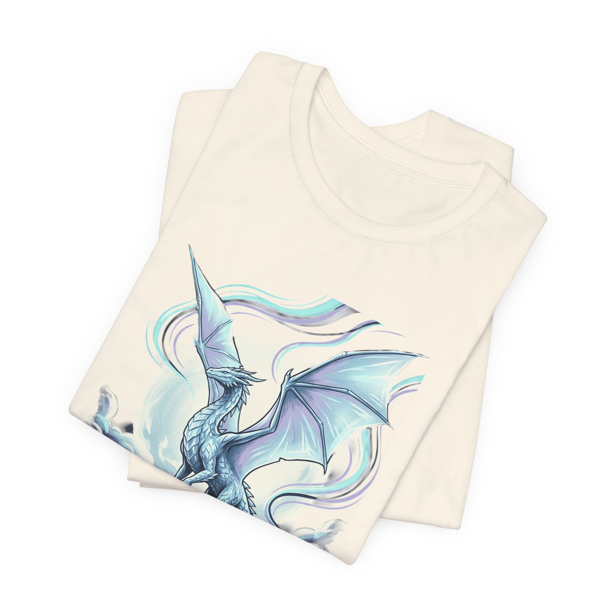 Ice Dragon Illustration T-Shirt | Fantasy Dragon Art, Mythical Creature Tee