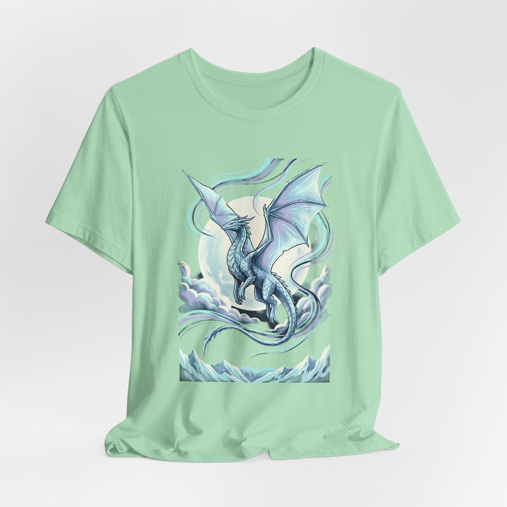 Ice Dragon Illustration T-Shirt | Fantasy Dragon Art, Mythical Creature Tee
