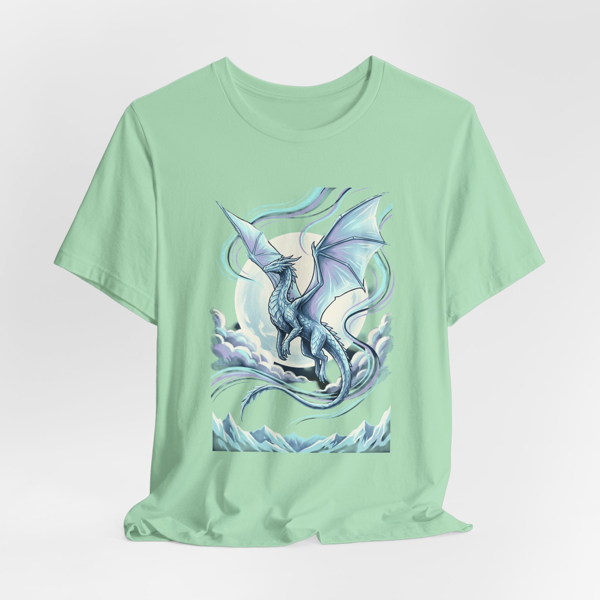 Ice Dragon Illustration T-Shirt | Fantasy Dragon Art, Mythical Creature Tee