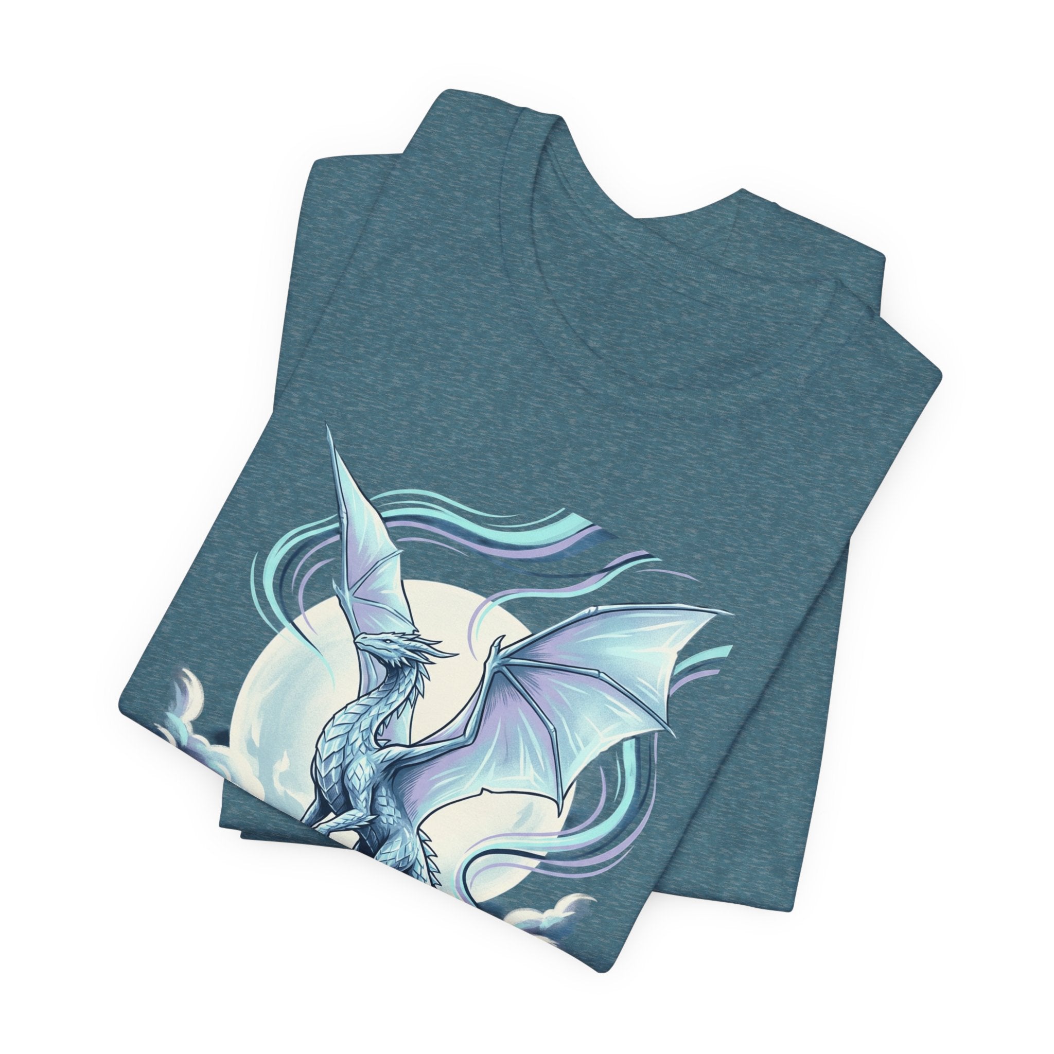 Ice Dragon Illustration T-Shirt | Fantasy Dragon Art, Mythical Creature Tee