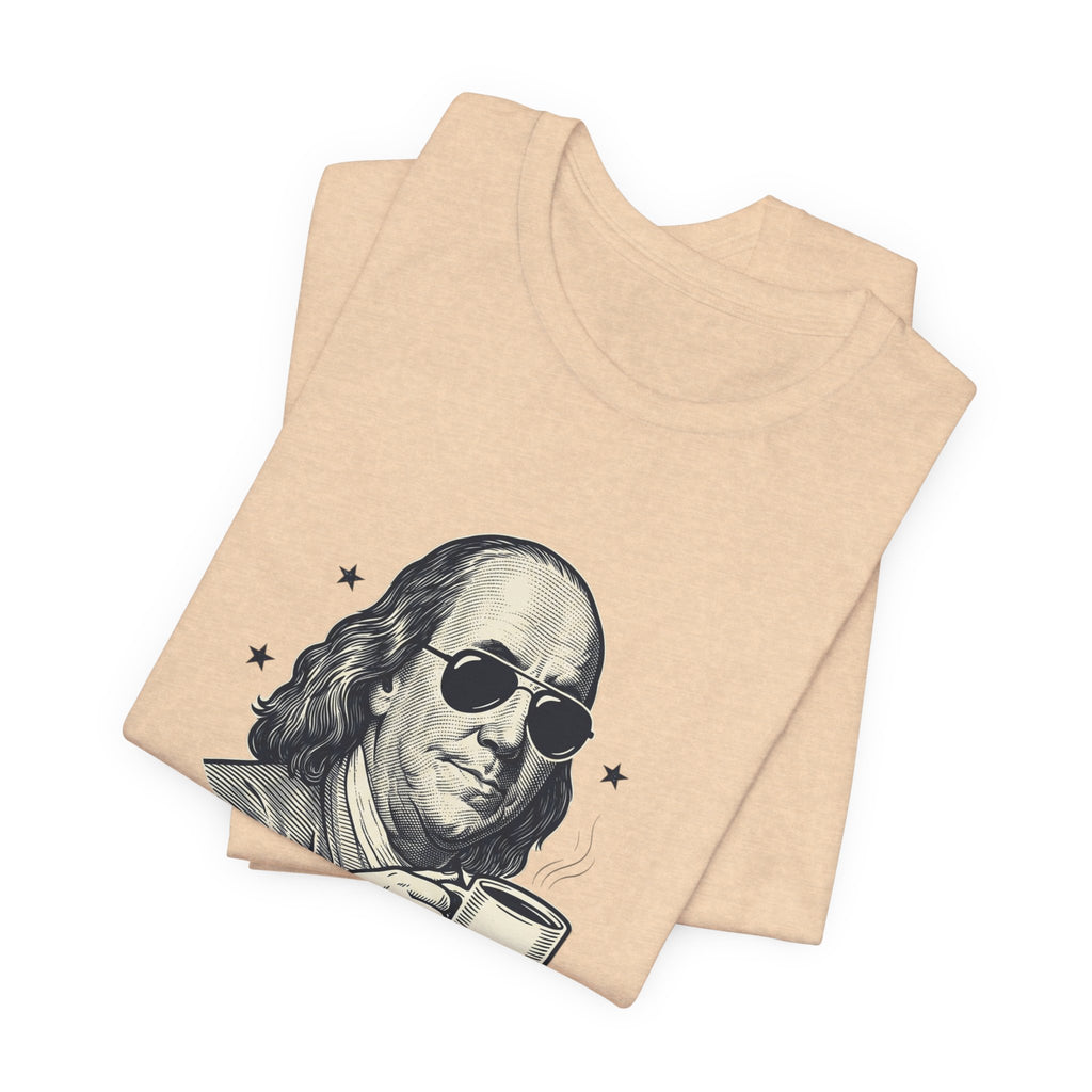 Revolution Runs on Coffee Tee | Founding Daddies, Vintage Patriotic Humor