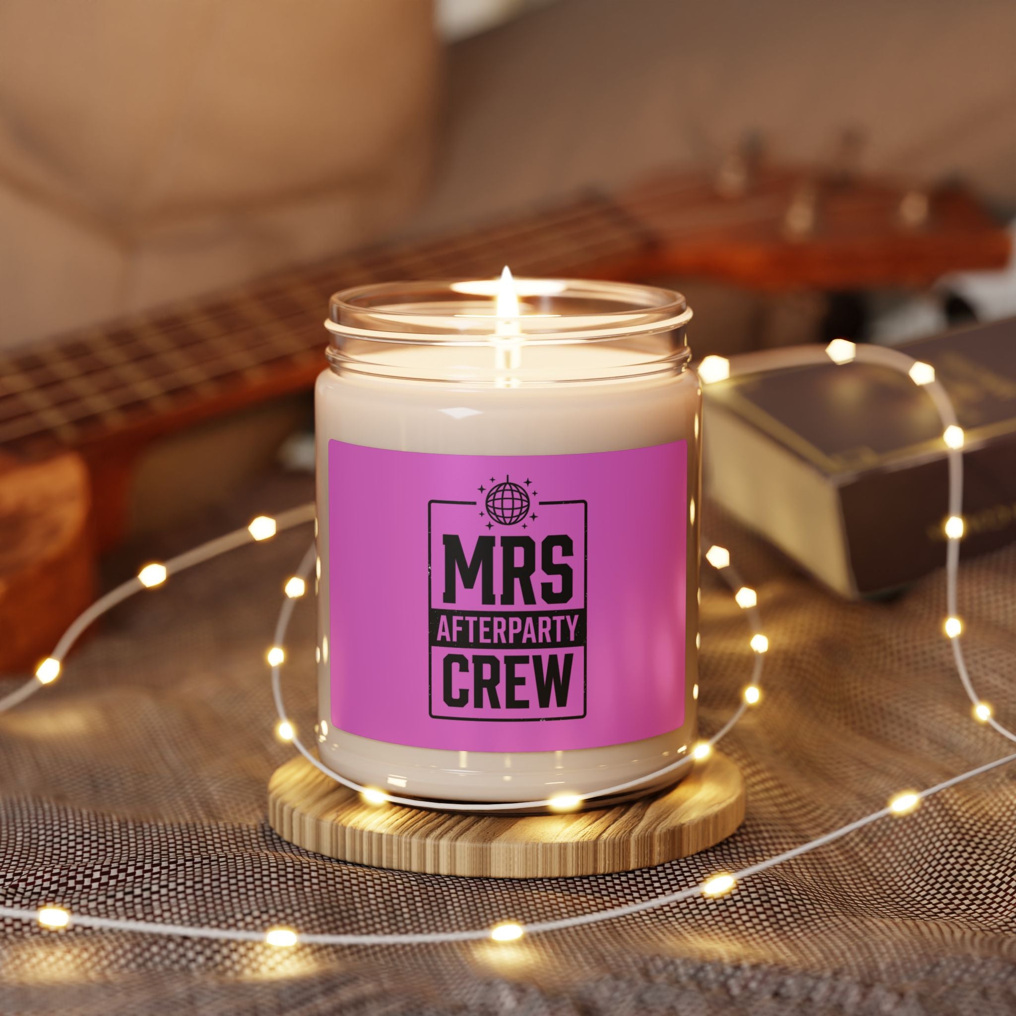 Mrs Afterparty Crew Candle, Scented Soy Jar, Bride Era Slogan