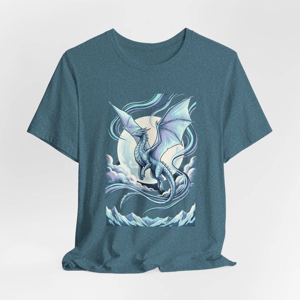 Ice Dragon Illustration T-Shirt | Fantasy Dragon Art, Mythical Creature Tee
