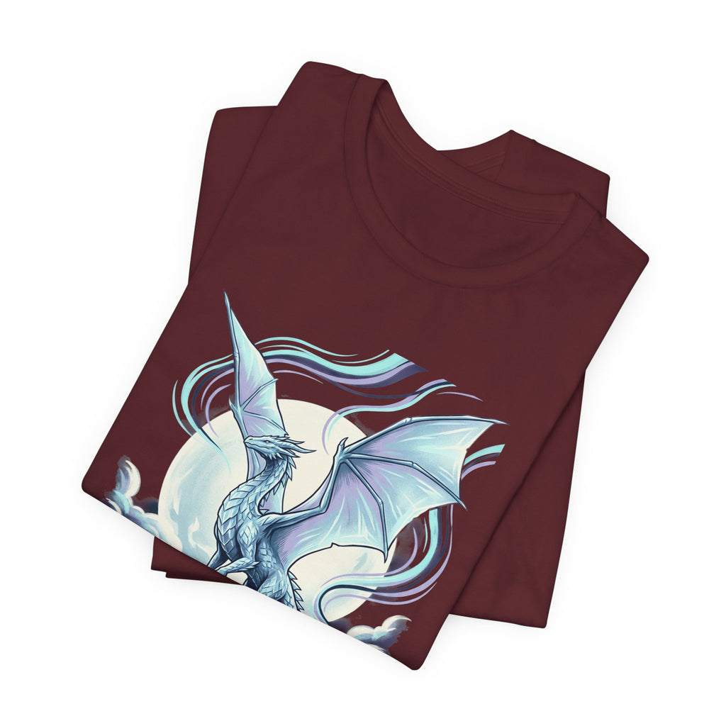Ice Dragon Illustration T-Shirt | Fantasy Dragon Art, Mythical Creature Tee