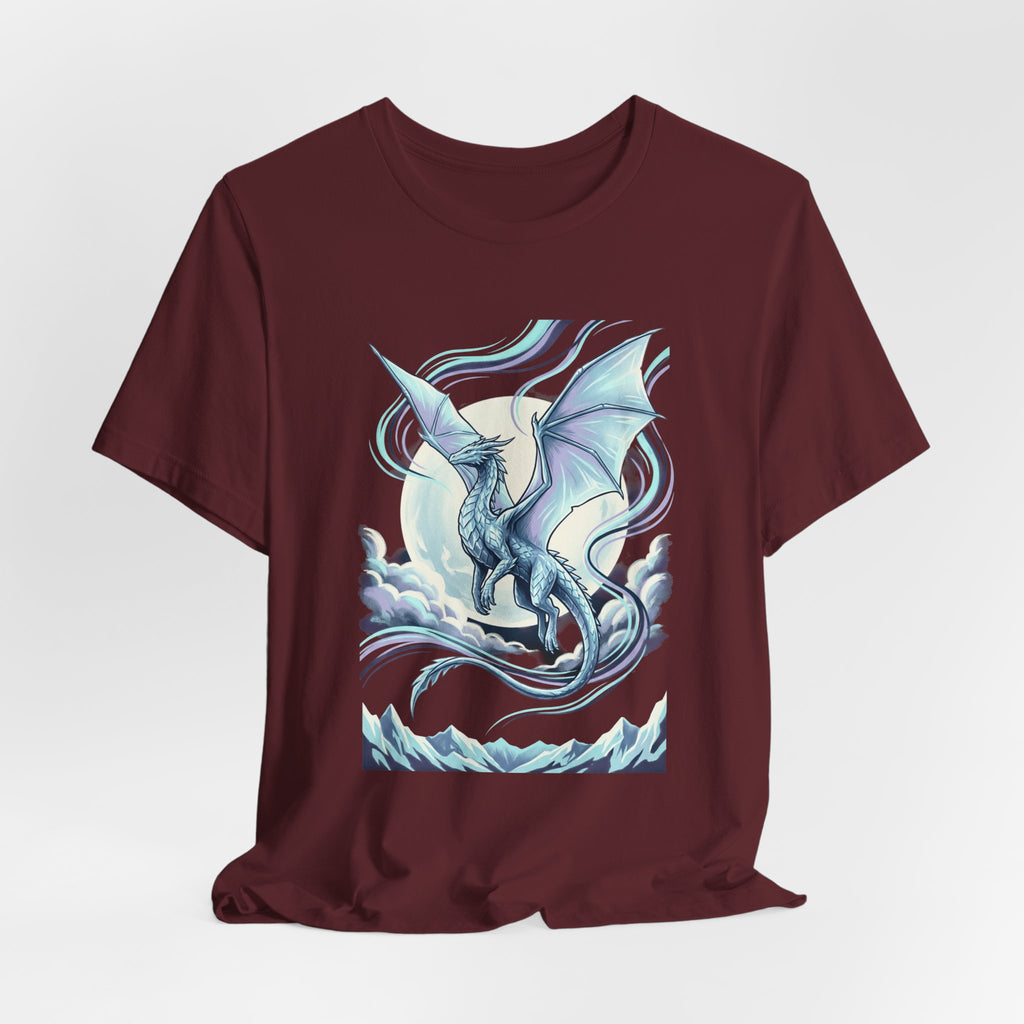 Ice Dragon Illustration T-Shirt | Fantasy Dragon Art, Mythical Creature Tee