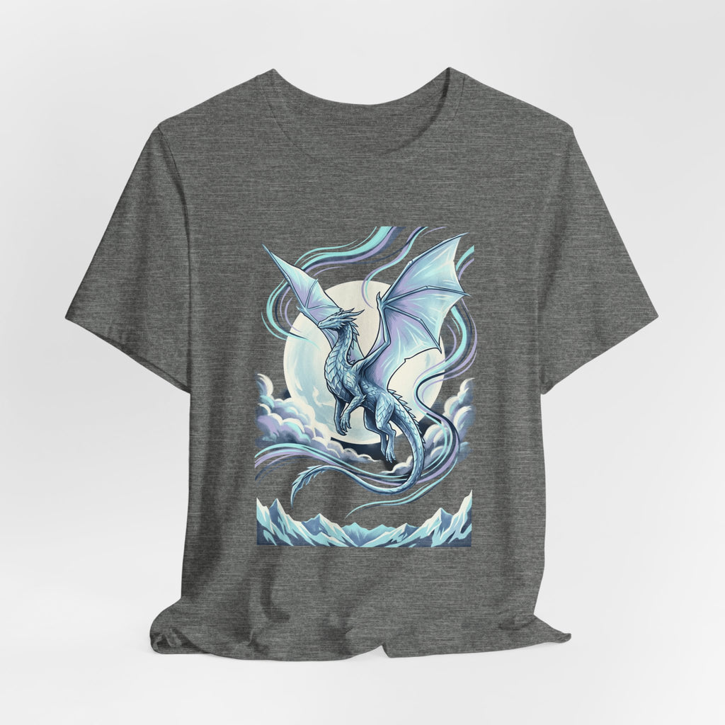 Ice Dragon Illustration T-Shirt | Fantasy Dragon Art, Mythical Creature Tee