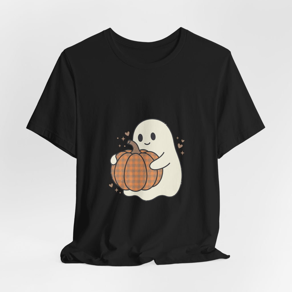 Cute Ghost Holding Pumpkin Tee | Pumpkin Halloween Fall Aesthetic