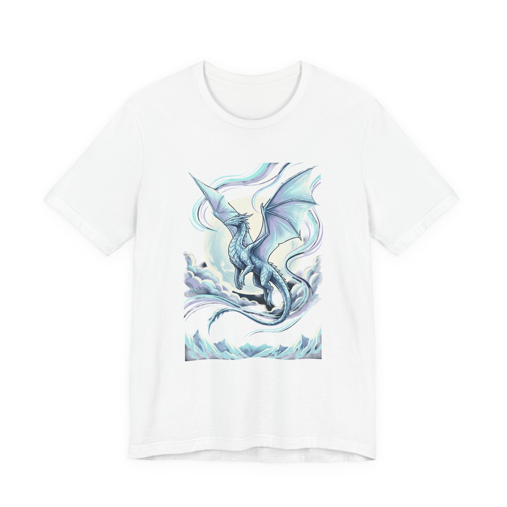 Ice Dragon Illustration T-Shirt | Fantasy Dragon Art, Mythical Creature Tee