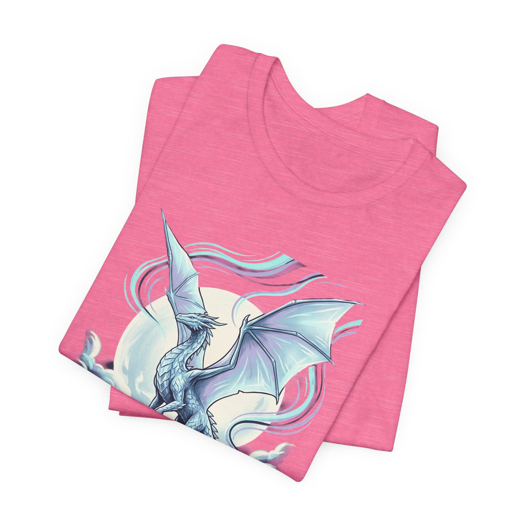 Ice Dragon Illustration T-Shirt | Fantasy Dragon Art, Mythical Creature Tee