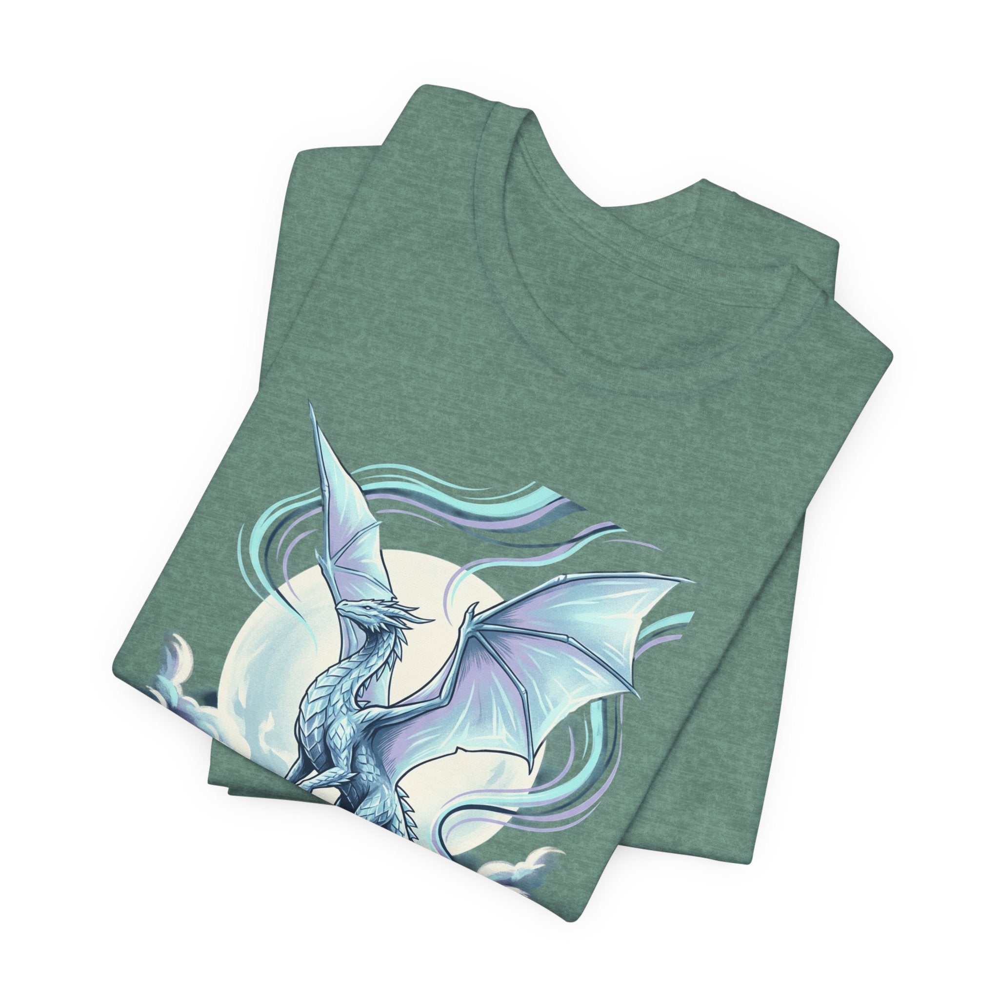 Ice Dragon Illustration T-Shirt | Fantasy Dragon Art, Mythical Creature Tee