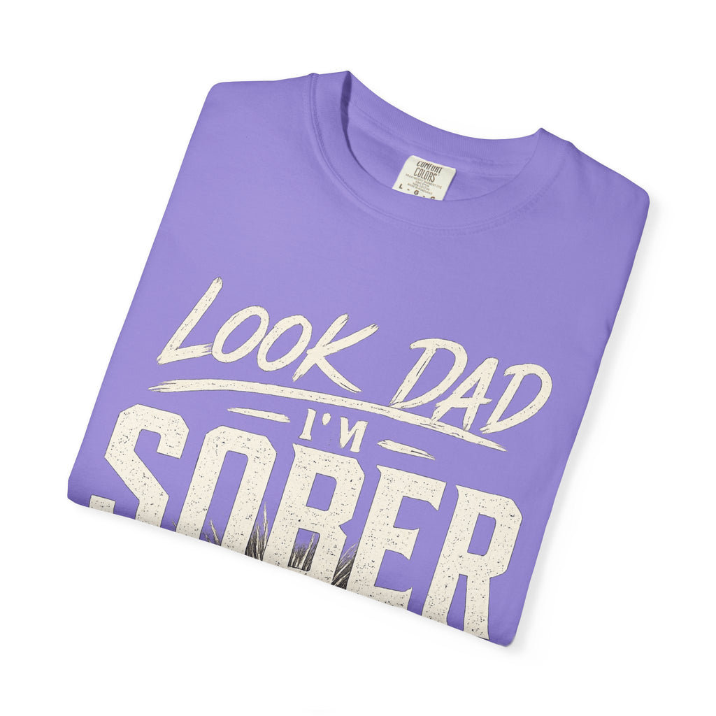 Look Dad I’m Sober T-Shirt – Recovery & Sobriety Mountain Design