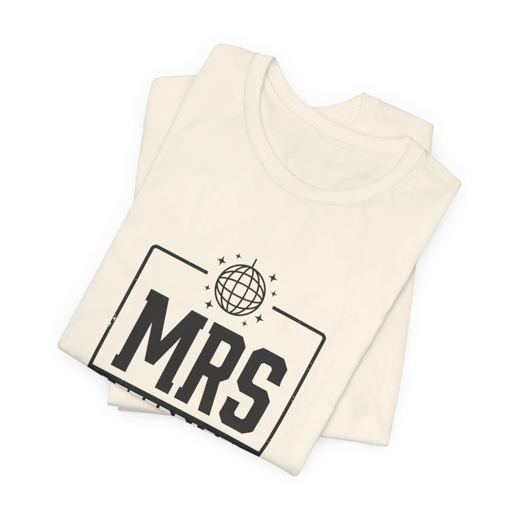 Mrs Afterparty Crew T-Shirt | Bride Era Slogan, Retro Script Tee