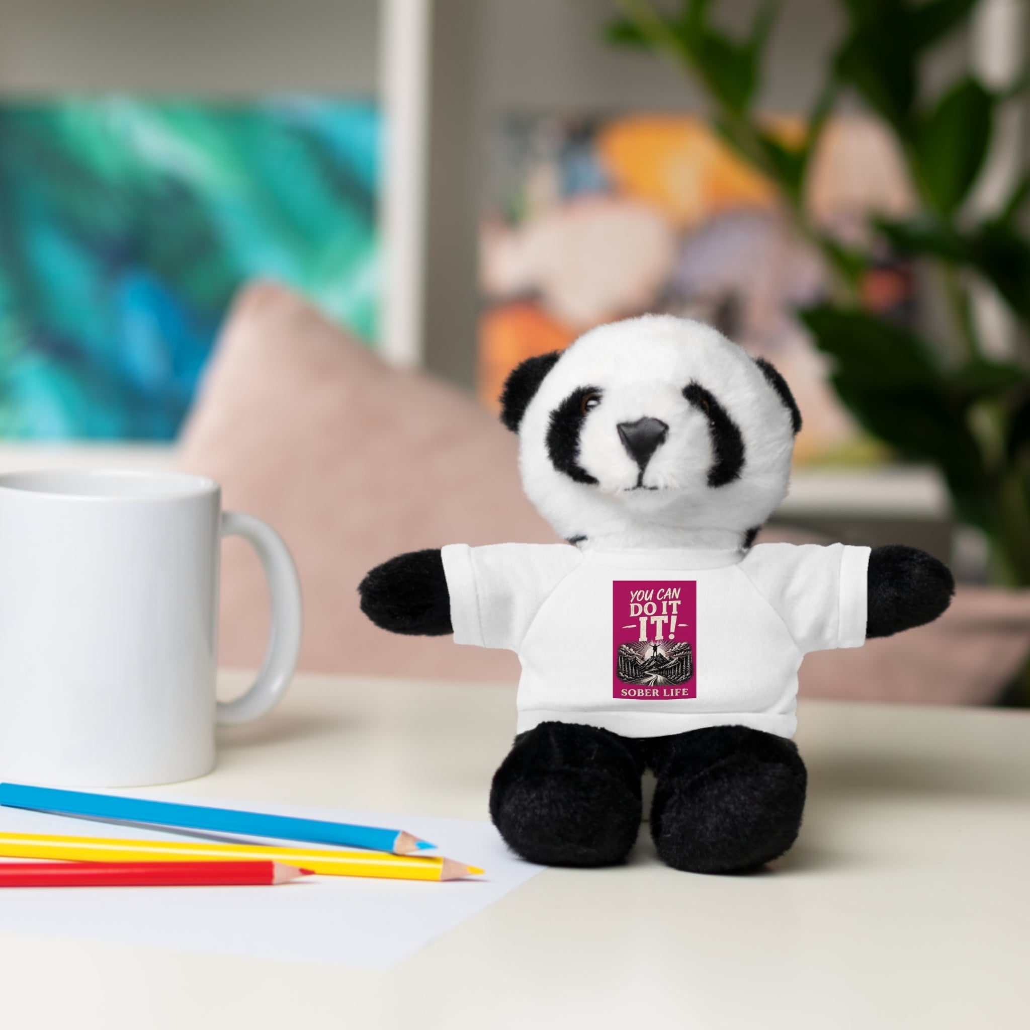Motivational Teddy Bear with 'You Can Do It!' Tee