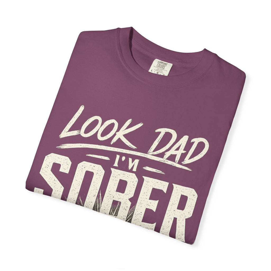 Look Dad I’m Sober T-Shirt – Recovery & Sobriety Mountain Design