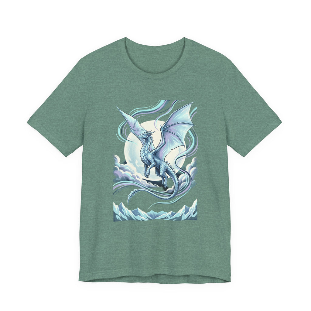 Ice Dragon Illustration T-Shirt | Fantasy Dragon Art, Mythical Creature Tee