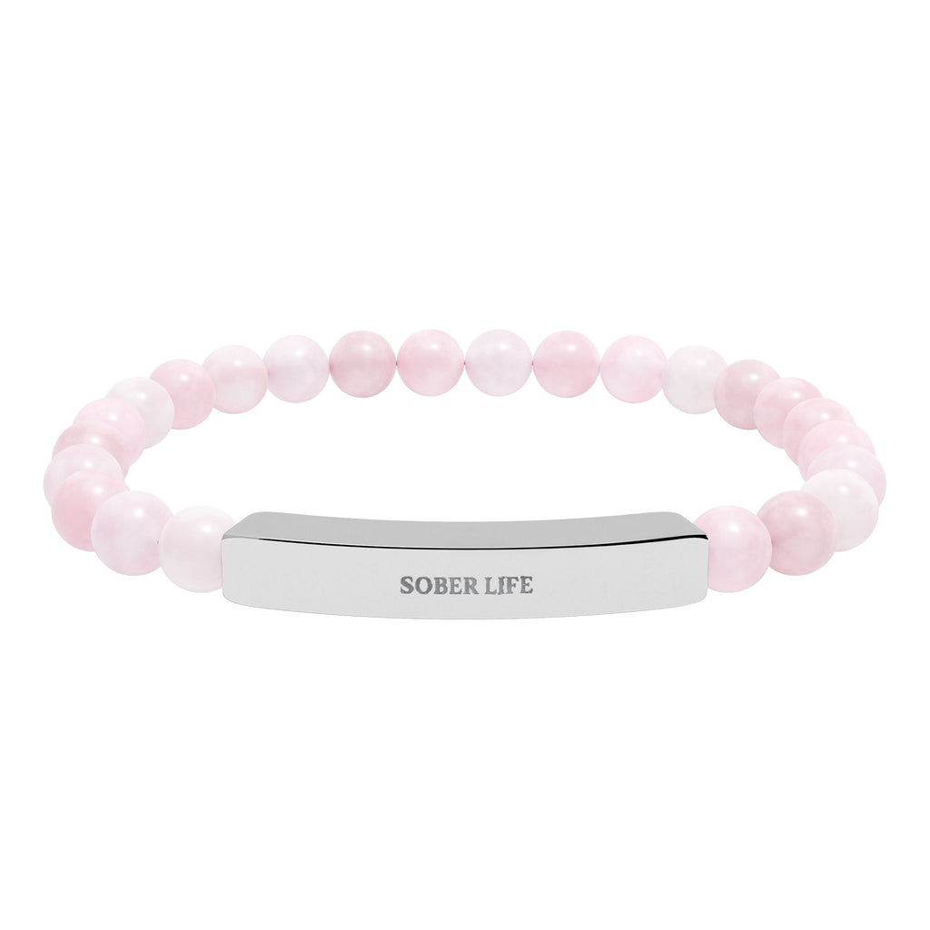 Engravable Natural Stone Stretch Bar Bracelet – Personalized Beaded Bracelet