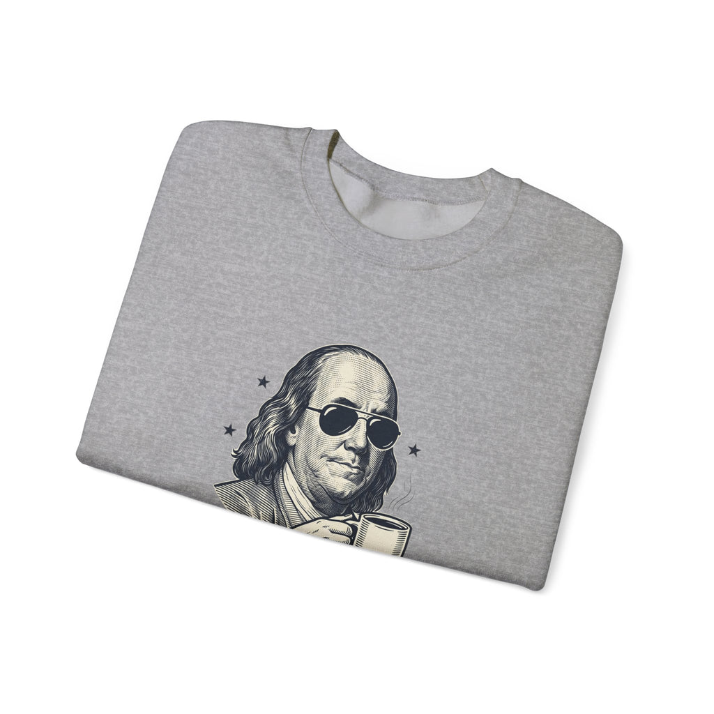 Revolution Runs on Coffee Crewneck Sweatshirt | Founding Daddies Americana, Vintage Portrait Tee