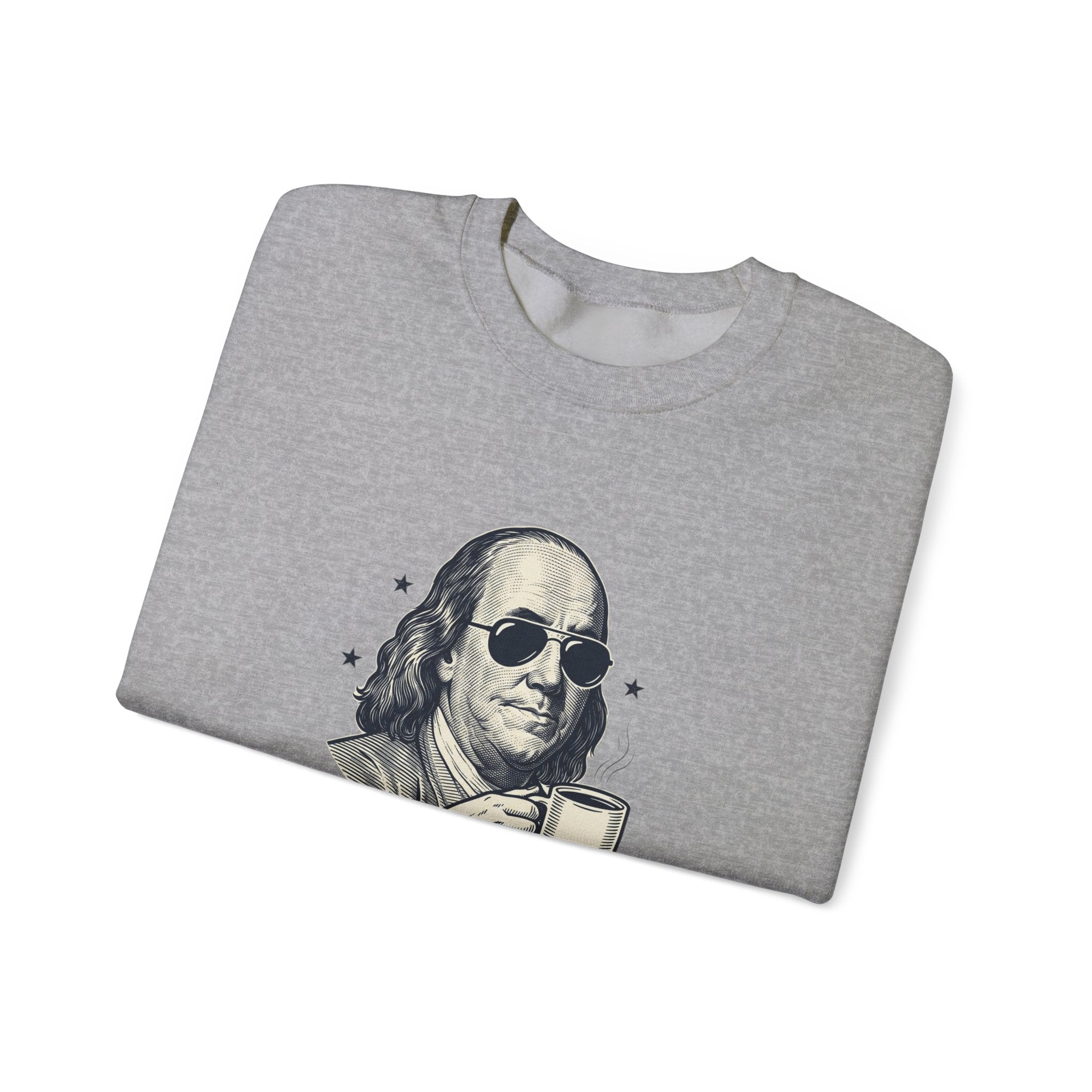 Revolution Runs on Coffee Crewneck Sweatshirt | Founding Daddies Americana, Vintage Portrait Tee