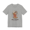 Boot Scootin' into Fall Tee | Pumpkin, Cowboy Boots, Fall Aesthetic