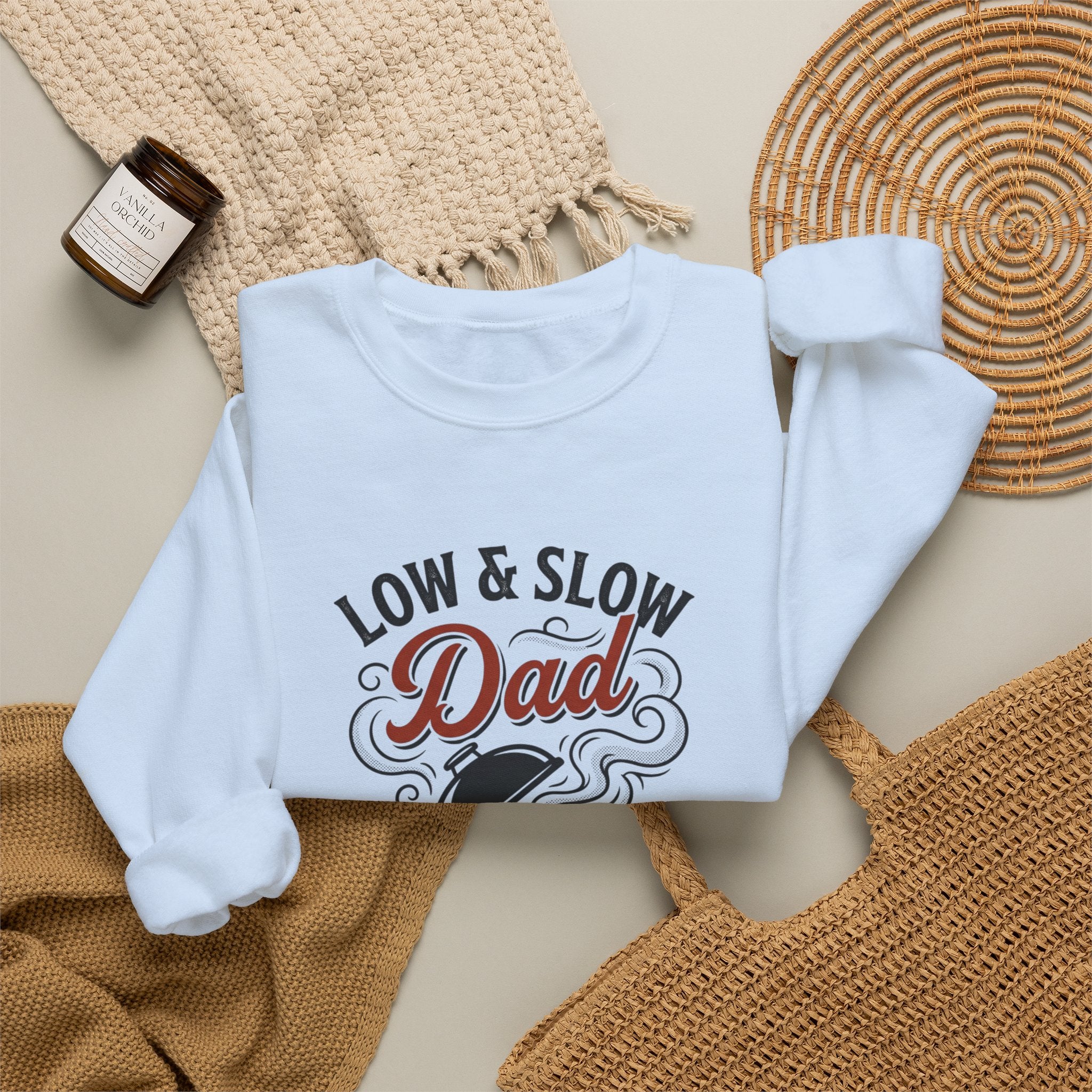 Low & Slow Dad Crewneck Sweatshirt | Backyard Pitmaster, Father's Day BBQ