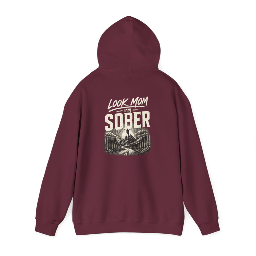 Hoodie — "Sober" Mountain Path Vintage Graphic Pullover