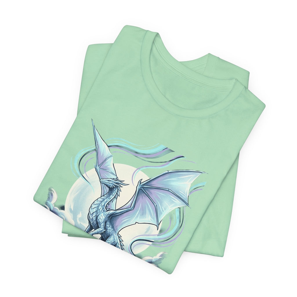 Ice Dragon Illustration T-Shirt | Fantasy Dragon Art, Mythical Creature Tee