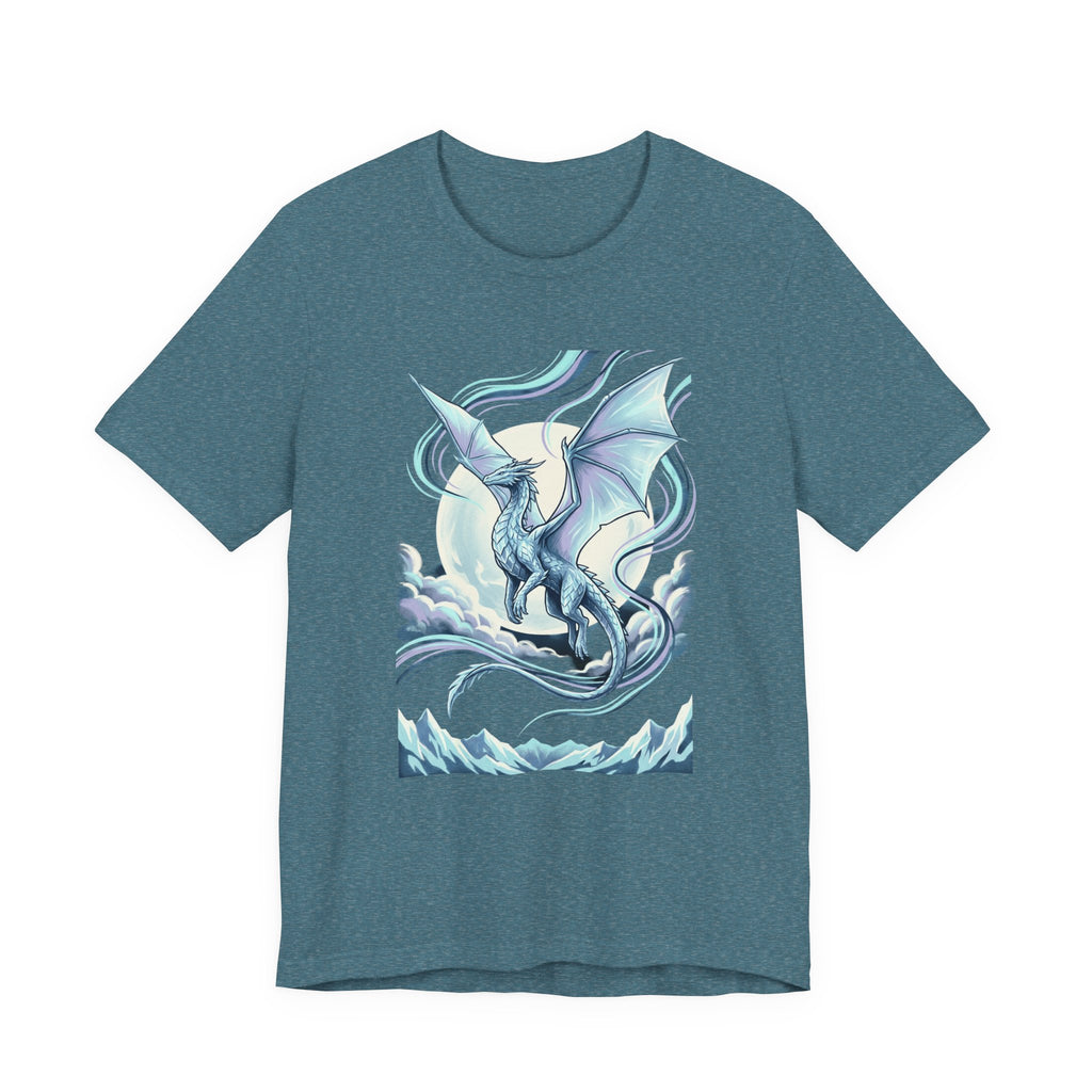 Ice Dragon Illustration T-Shirt | Fantasy Dragon Art, Mythical Creature Tee