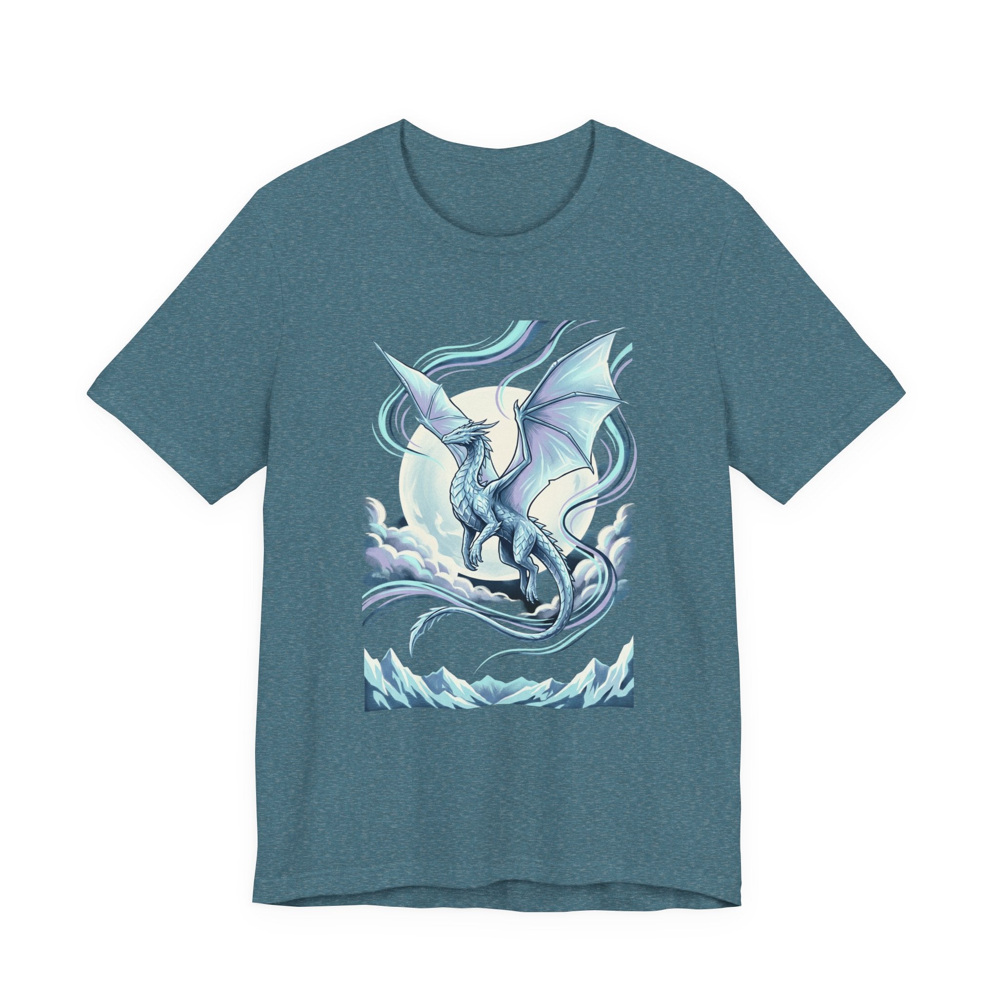 Ice Dragon Illustration T-Shirt | Fantasy Dragon Art, Mythical Creature Tee