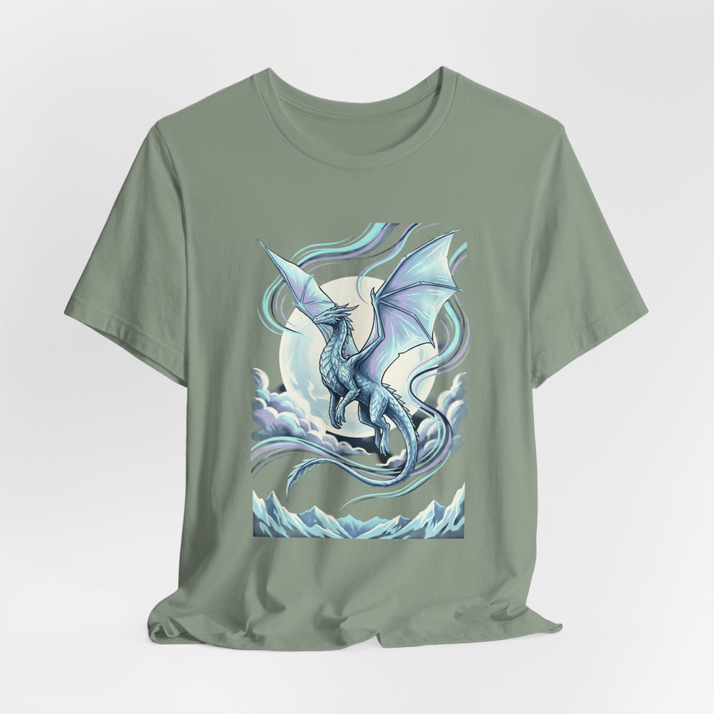 Ice Dragon Illustration T-Shirt | Fantasy Dragon Art, Mythical Creature Tee