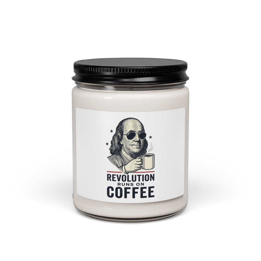Revolution Runs on Coffee Candle, Soy Jar, Founding Daddies Patriotic Vintage