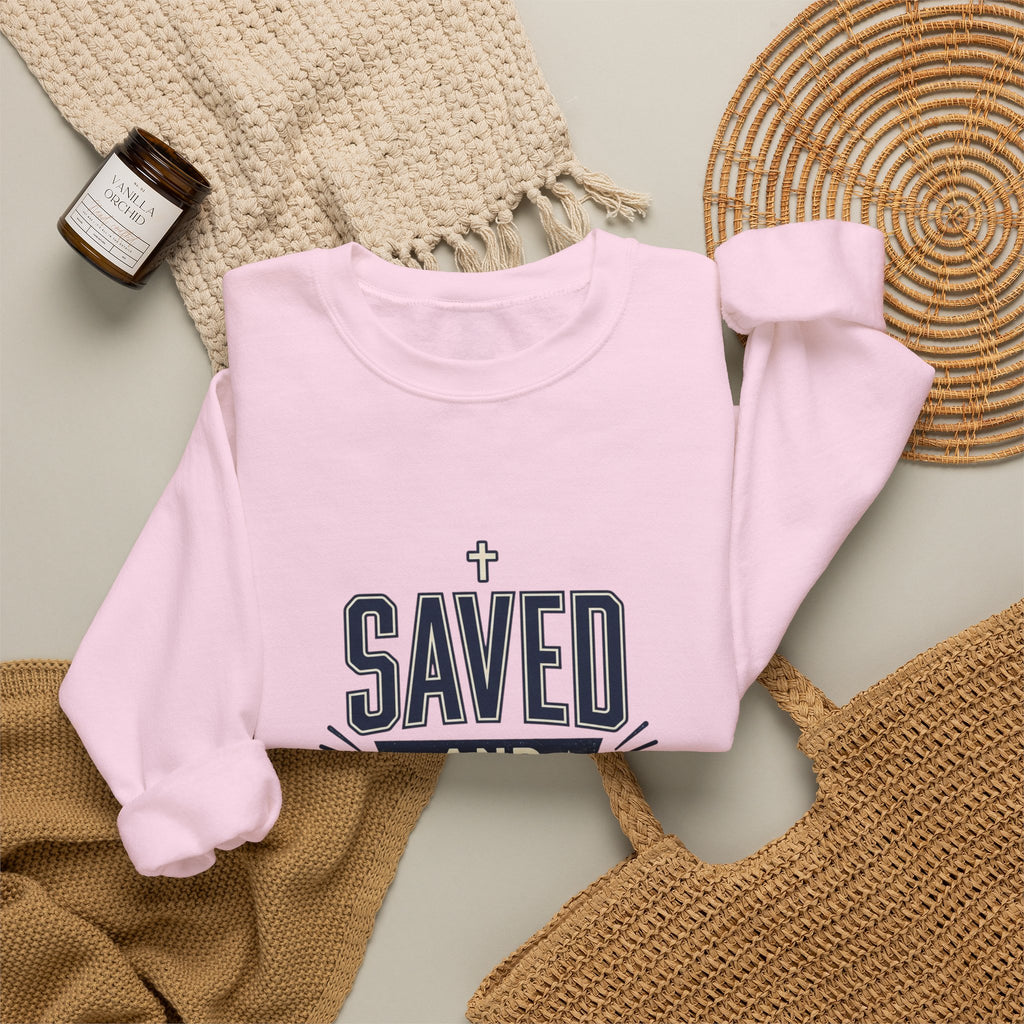 Saved and So Free Sweatshirt | Faith & Freedom 4th of July Christian Patriotic
