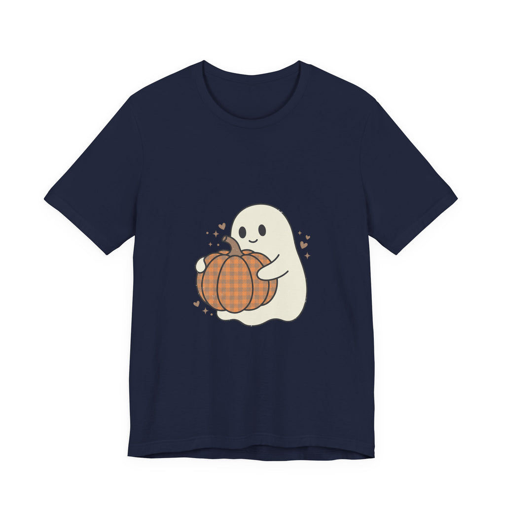 Cute Ghost Holding Pumpkin Tee | Pumpkin Halloween Fall Aesthetic