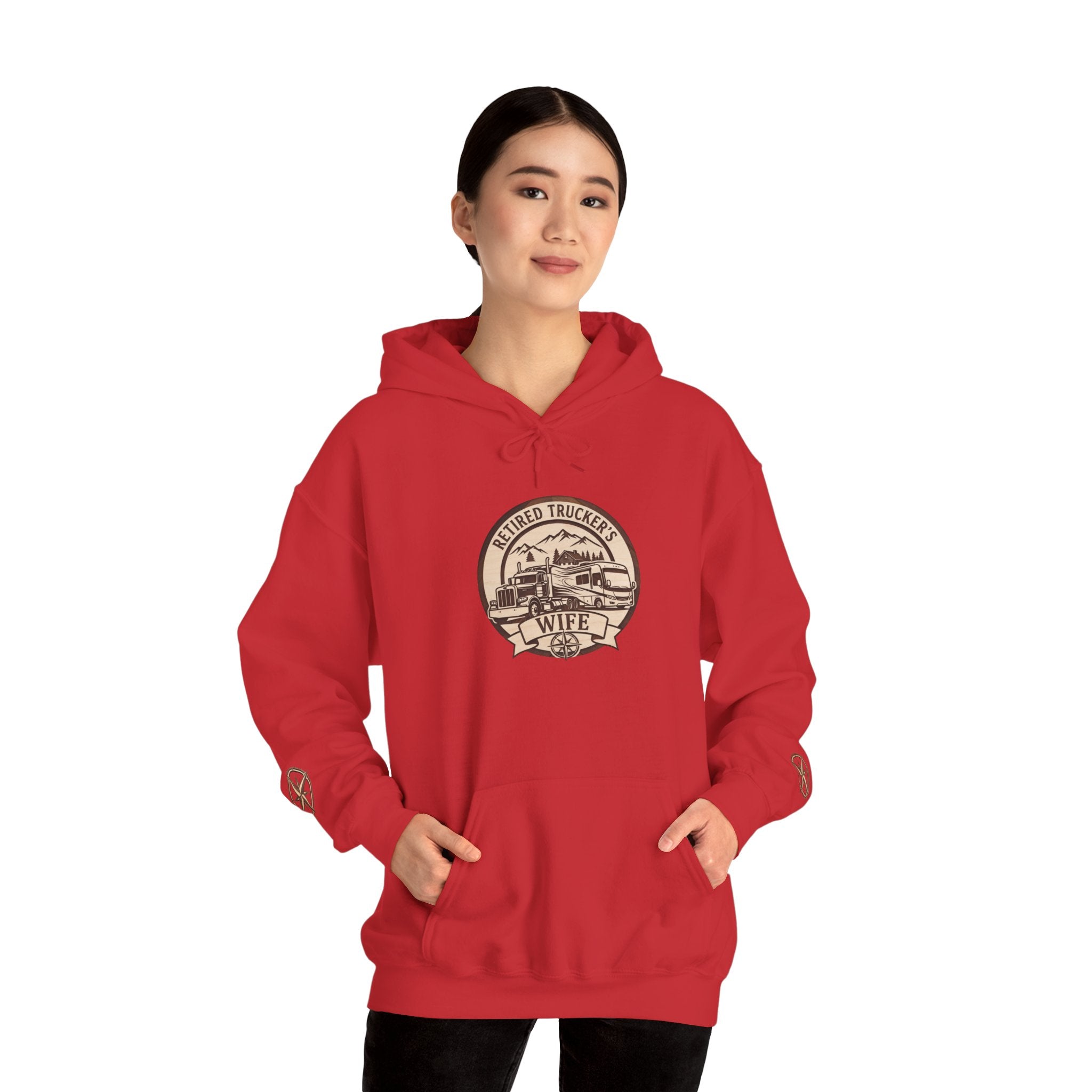 Retired Truckers Wife Hoodie — Vintage 'Retro Trailer Life' Pullover