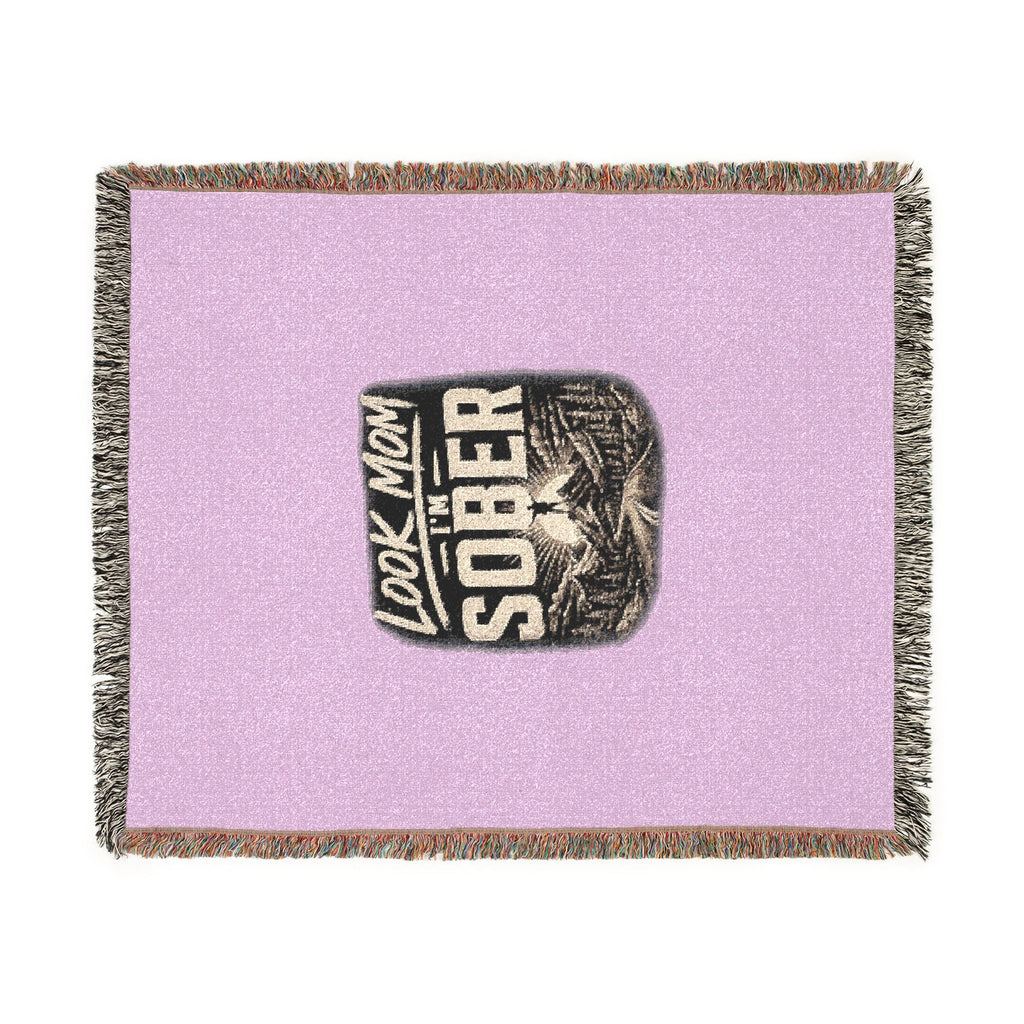 Sober Badge Woven Blanket — Cozy Recovery Throw