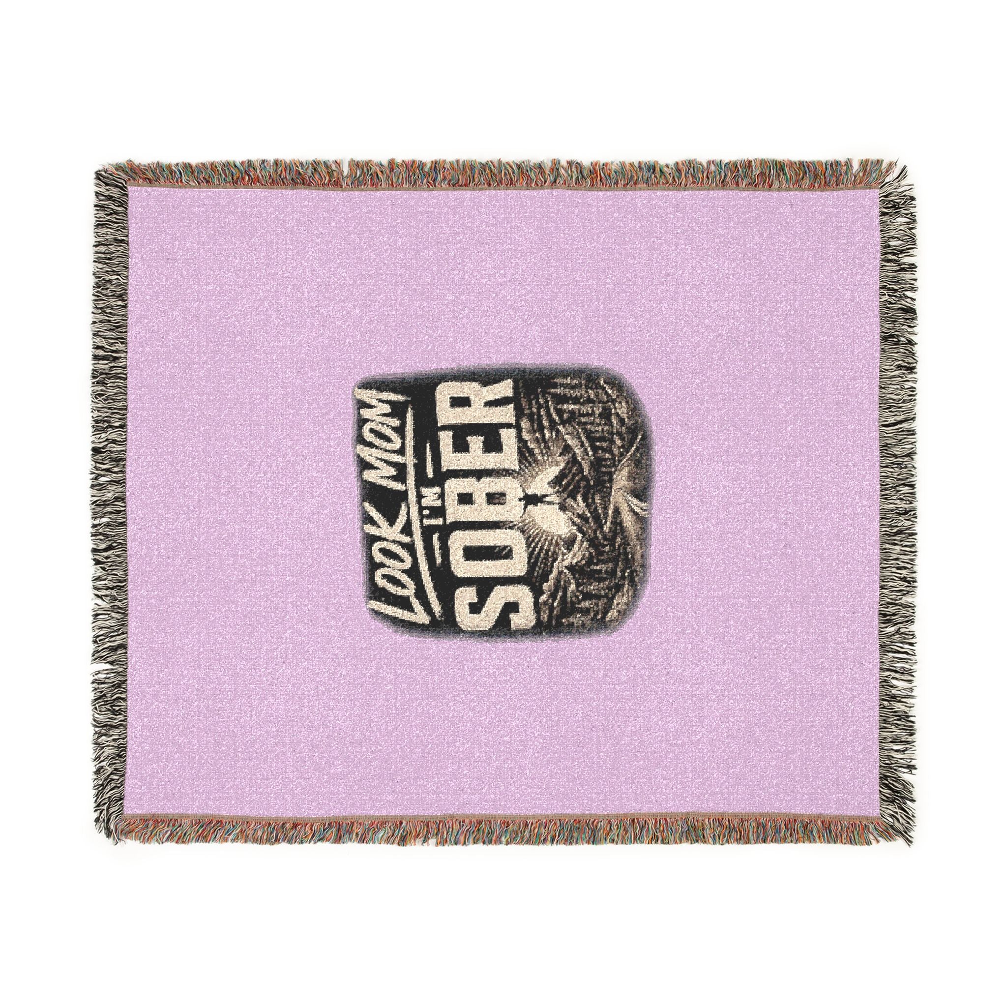 Sober Badge Woven Blanket — Cozy Recovery Throw