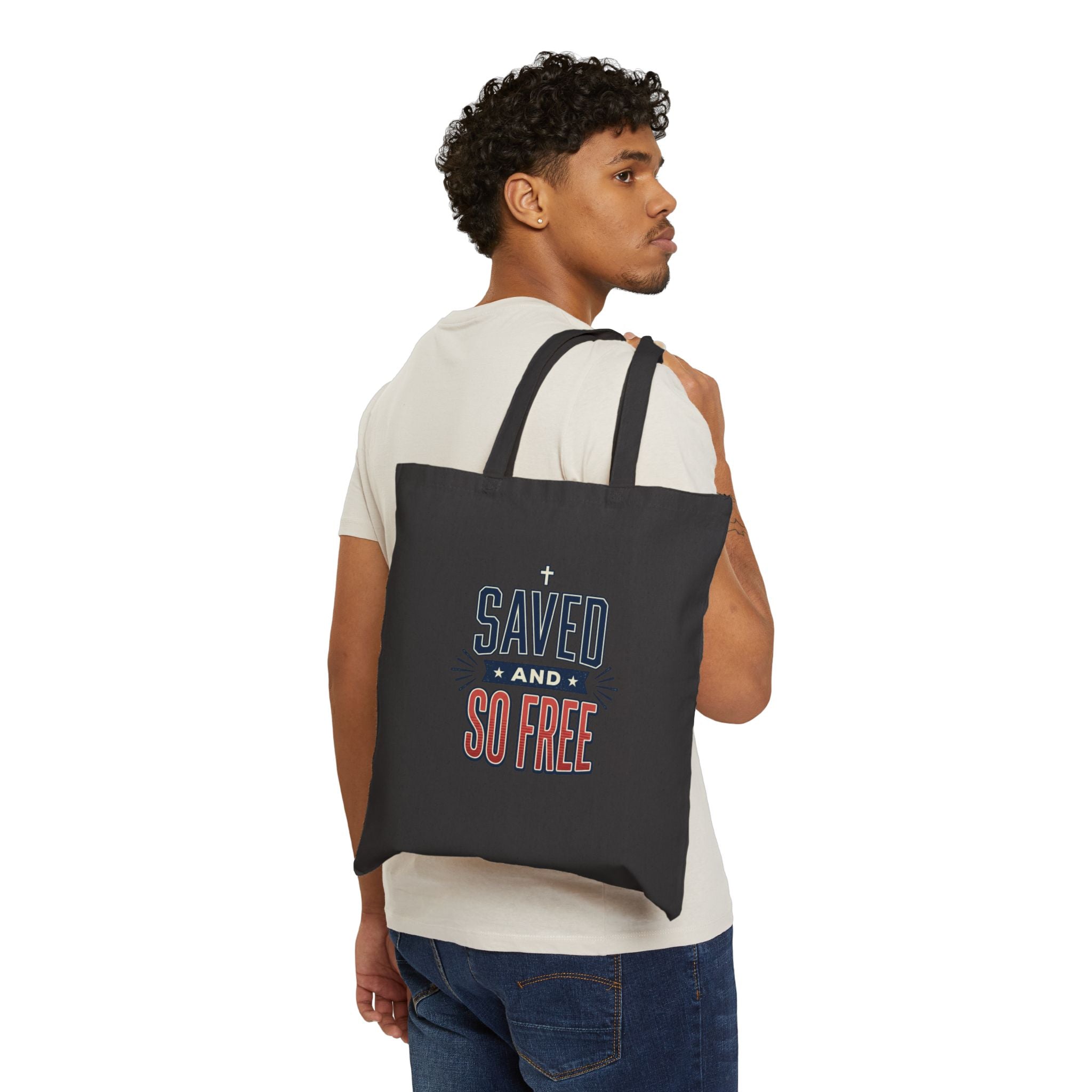 Saved and So Free Tote | Faith & Freedom 4th of July Christian Patriotic
