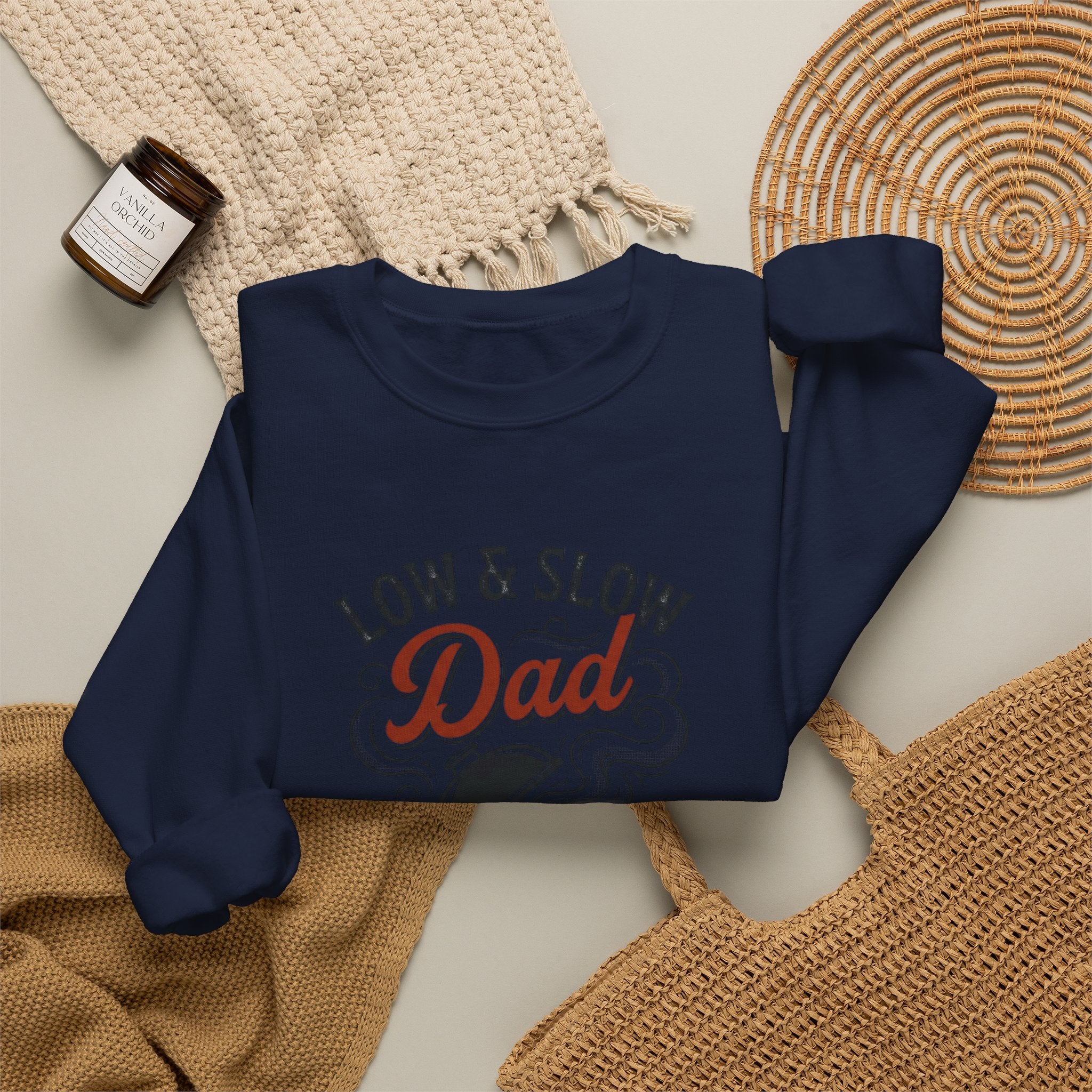 Low & Slow Dad Crewneck Sweatshirt | Backyard Pitmaster, Father's Day BBQ