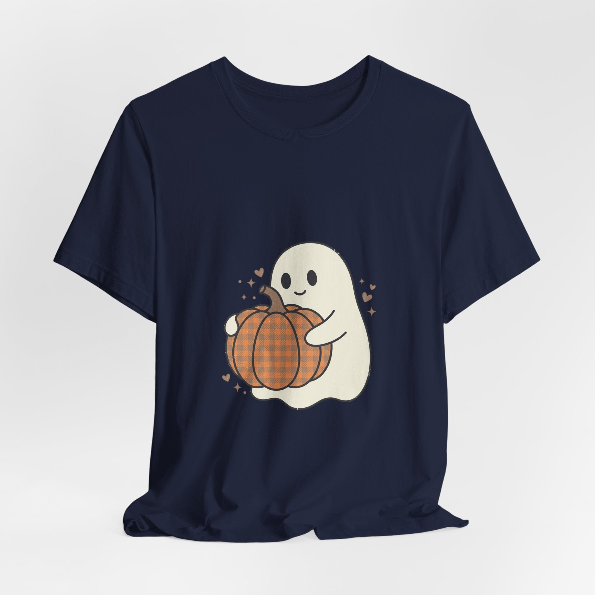 Cute Ghost Holding Pumpkin Tee | Pumpkin Halloween Fall Aesthetic