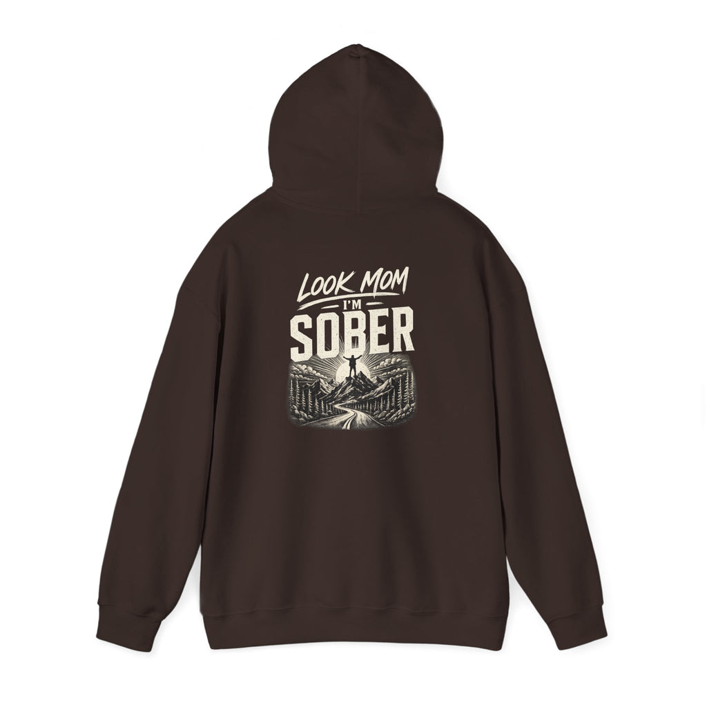 Hoodie — "Sober" Mountain Path Vintage Graphic Pullover