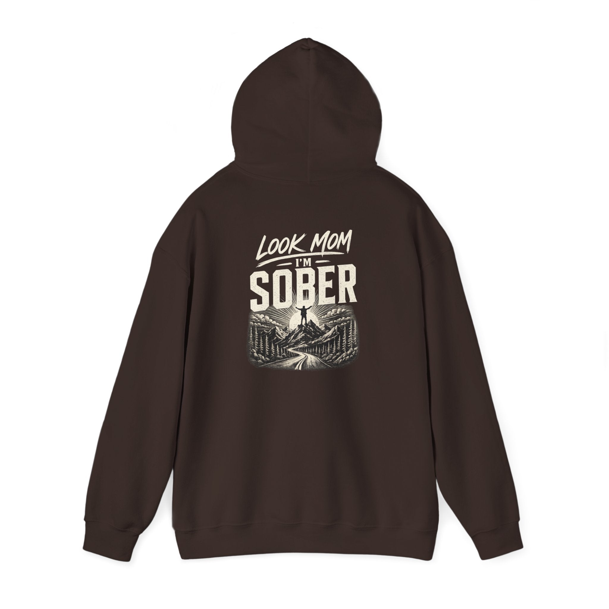 Hoodie — "Sober" Mountain Path Vintage Graphic Pullover