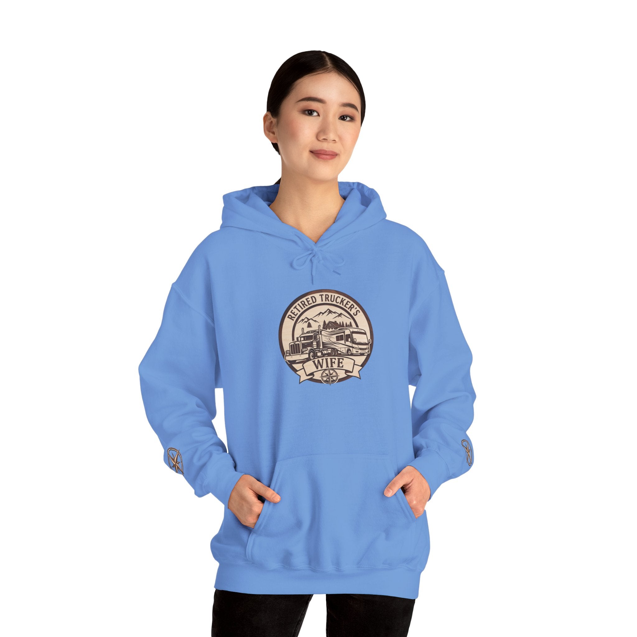 Retired Truckers Wife Hoodie — Vintage 'Retro Trailer Life' Pullover