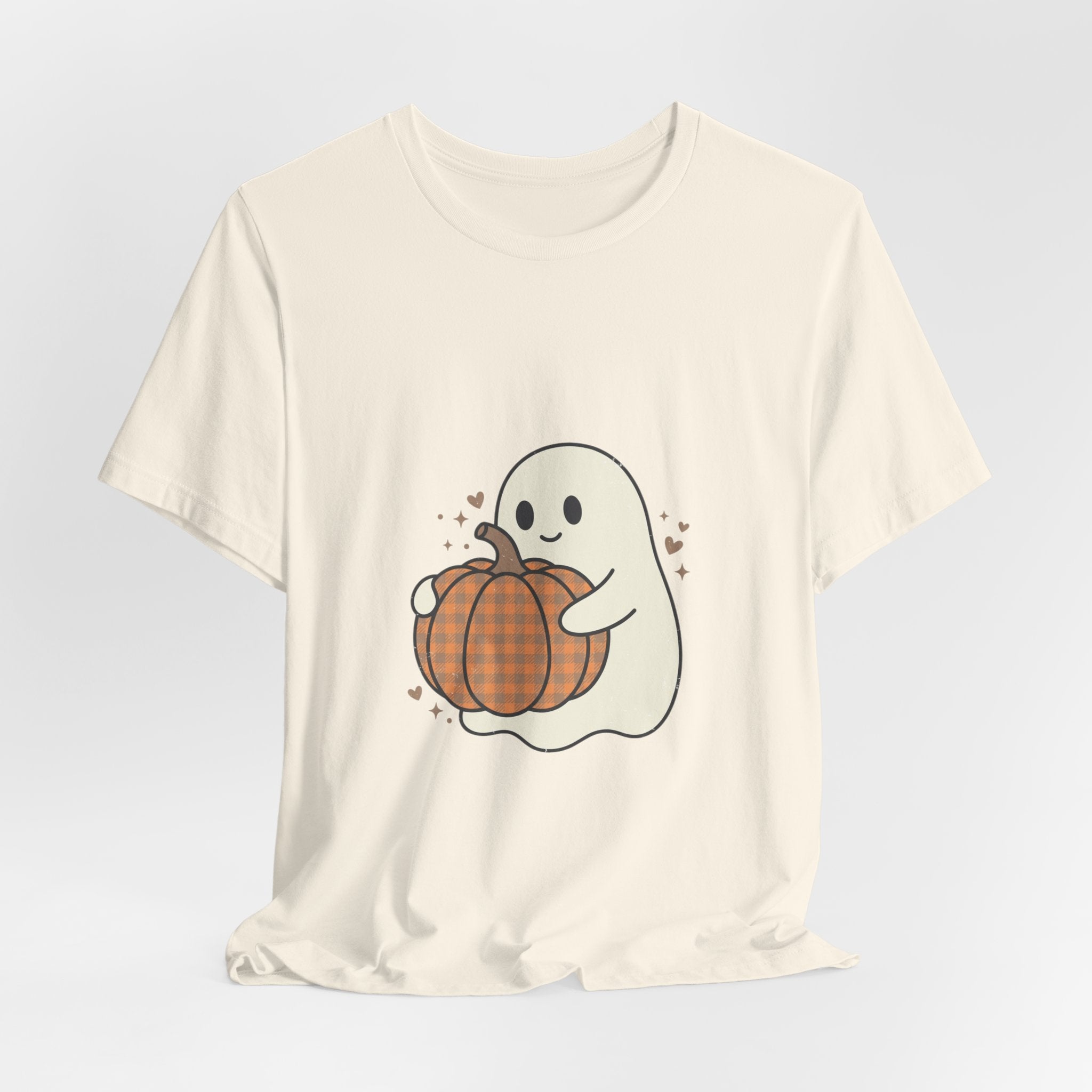 Cute Ghost Holding Pumpkin Tee | Pumpkin Halloween Fall Aesthetic