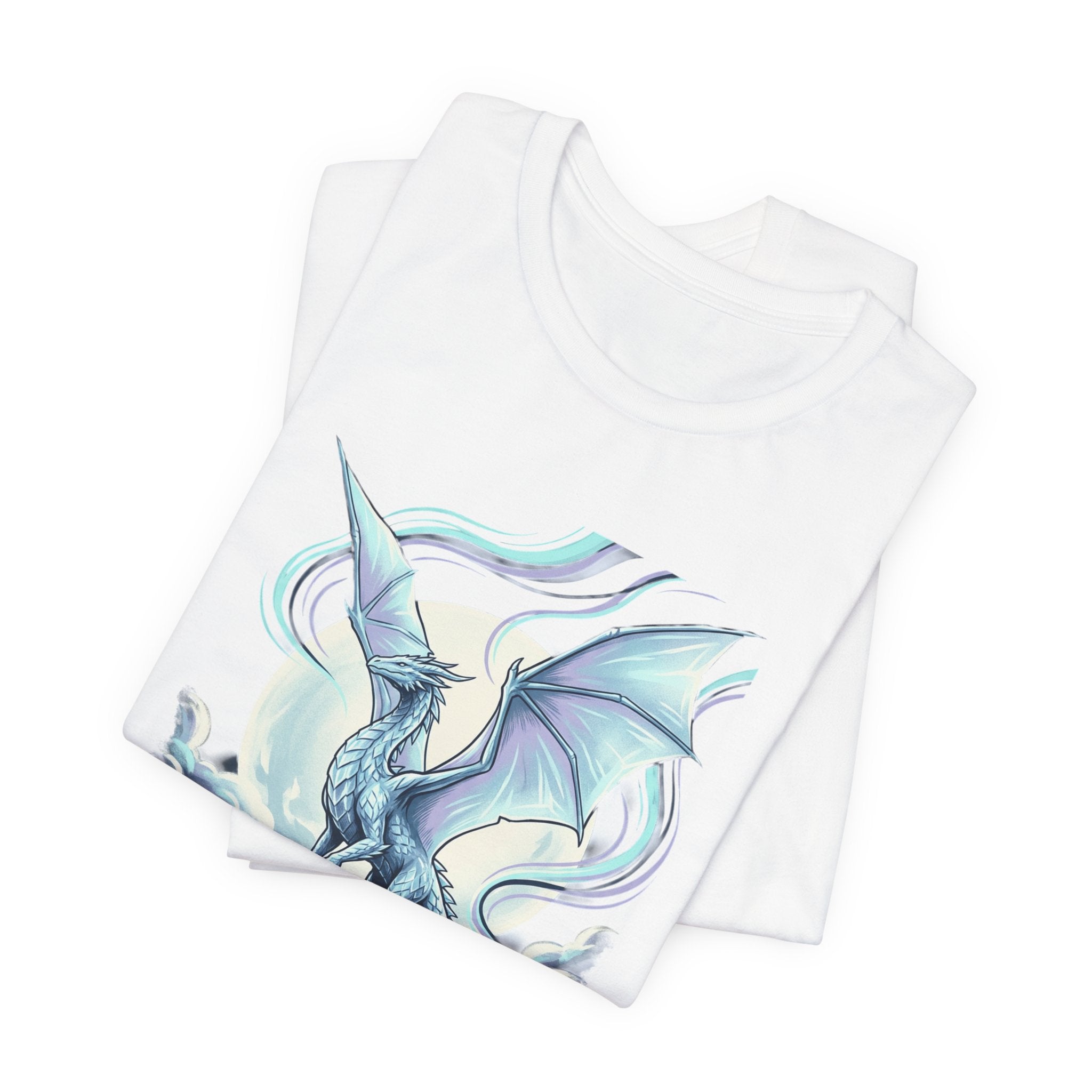 Ice Dragon Illustration T-Shirt | Fantasy Dragon Art, Mythical Creature Tee