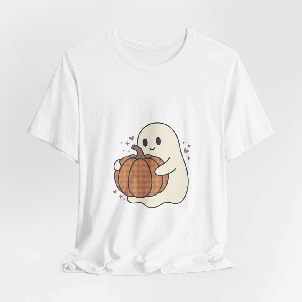 Cute Ghost Holding Pumpkin Tee | Pumpkin Halloween Fall Aesthetic